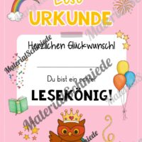 Lesepass & Leseurkunde für die Eulenklasse (Arbeitsblatt 07)