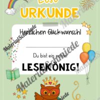 Lesepass & Leseurkunde für die Eulenklasse (Arbeitsblatt 08)