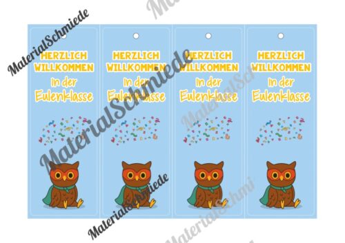 Lesezeichen für die Eulenklasse (Arbeitsblatt 02)