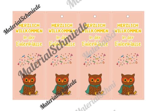 Lesezeichen für die Eulenklasse (Arbeitsblatt 03)
