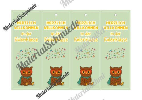 Lesezeichen für die Eulenklasse (Arbeitsblatt 04)