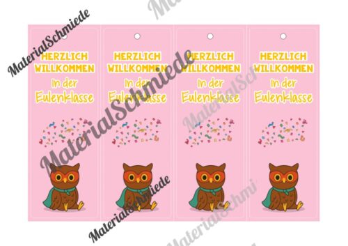 Lesezeichen für die Eulenklasse (Arbeitsblatt 05)
