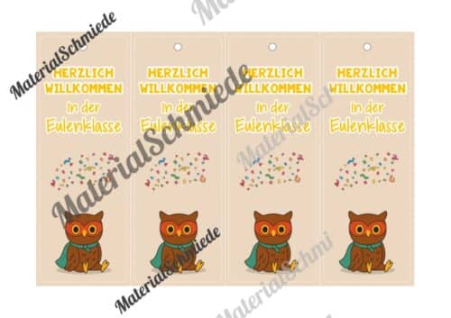 Lesezeichen für die Eulenklasse (Arbeitsblatt 06)