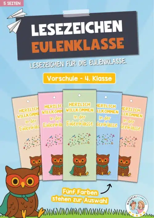 Lesezeichen für die Eulenklasse