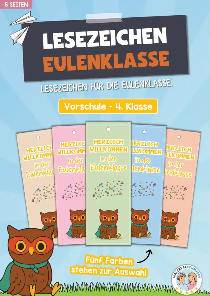 Lesezeichen für die Eulenklasse
