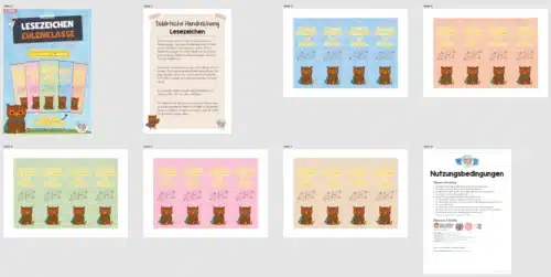 Lesezeichen für die Eulenklasse (Überblick)