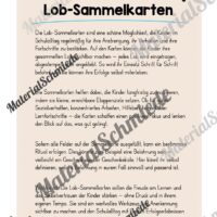 Lob-Sammelkarten für die Eulenklasse (Arbeitsblatt 01)