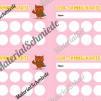 Lob-Sammelkarten für die Eulenklasse (Arbeitsblatt 03)