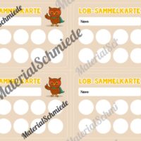 Lob-Sammelkarten für die Eulenklasse (Arbeitsblatt 05)