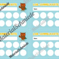 Lob-Sammelkarten für die Eulenklasse (Arbeitsblatt 08)