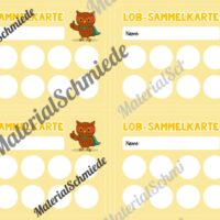 Lob-Sammelkarten für die Eulenklasse (Arbeitsblatt 09)