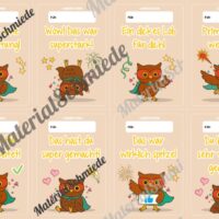 Lobkärtchen für die Eulenklasse (Arbeitsblatt 08)