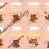 Lobkärtchen für die Eulenklasse (Arbeitsblatt 10)