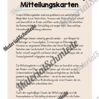 Mitteilungskarten für die Eulenklasse (Arbeitsblatt 01)