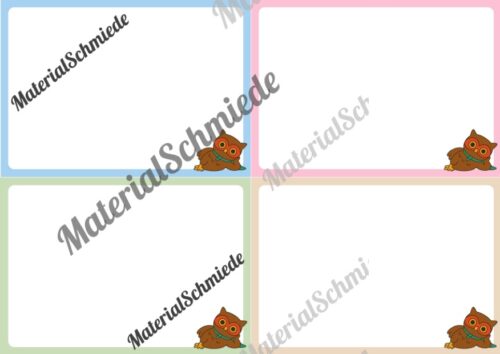 Mitteilungskarten für die Eulenklasse (Arbeitsblatt 04)