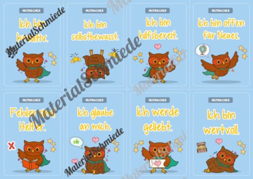 Motivationskarten für die Eulenklasse (Arbeitsblatt 04)