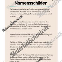 20 Namensschilder für die Eulenklasse (Arbeitsblatt 01)