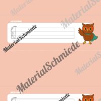 20 Namensschilder für die Eulenklasse (Arbeitsblatt 02)