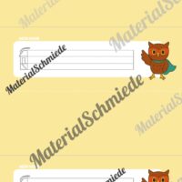 20 Namensschilder für die Eulenklasse (Arbeitsblatt 03)