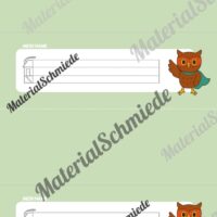 20 Namensschilder für die Eulenklasse (Arbeitsblatt 05)