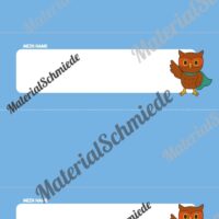 20 Namensschilder für die Eulenklasse (Arbeitsblatt 09)