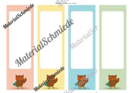Ordnerrücken für die Eulenklasse (Arbeitsblatt 03)