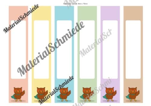 Ordnerrücken für die Eulenklasse (Arbeitsblatt 09)