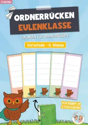 Ordnerrücken für die Eulenklasse (3 Formate)