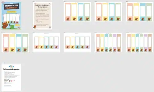 Ordnerrücken für die Eulenklasse (Überblick)