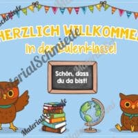 Willkommensplakate für die Eulenklasse (Arbeitsblatt 03)