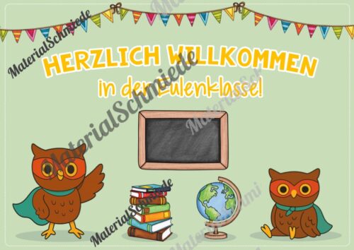 Willkommensplakate für die Eulenklasse (Arbeitsblatt 05)
