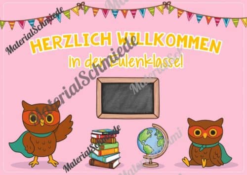 Willkommensplakate für die Eulenklasse (Arbeitsblatt 06)