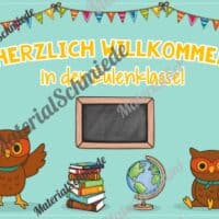 Willkommensplakate für die Eulenklasse (Arbeitsblatt 07)