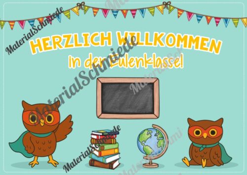 Willkommensplakate für die Eulenklasse (Arbeitsblatt 07)