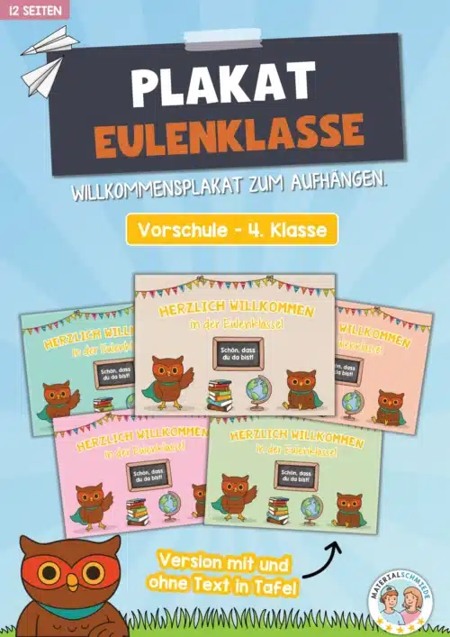 Willkommensplakate für die Eulenklasse