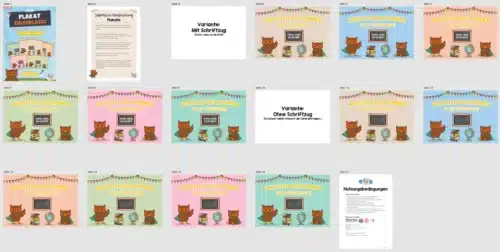 Willkommensplakate für die Eulenklasse (Überblick)