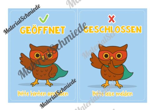 Pultkarten für die Eulenklasse (Arbeitsblatt 02)