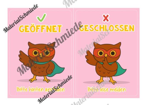 Pultkarten für die Eulenklasse (Arbeitsblatt 03)