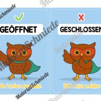 Pultkarten für die Eulenklasse (Arbeitsblatt 06)