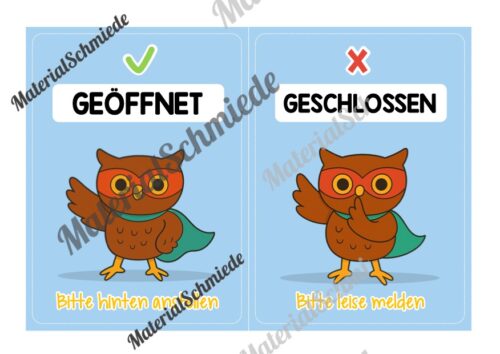 Pultkarten für die Eulenklasse (Arbeitsblatt 06)