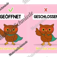 Pultkarten für die Eulenklasse (Arbeitsblatt 07)