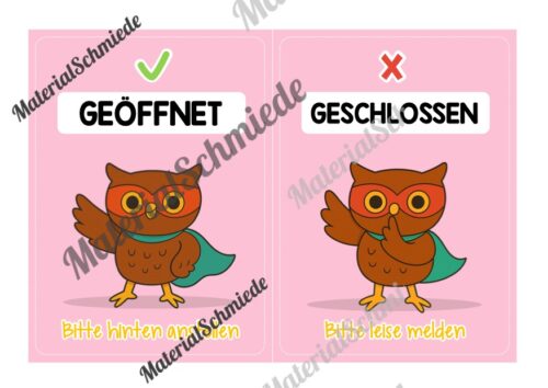 Pultkarten für die Eulenklasse (Arbeitsblatt 07)