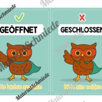 Pultkarten für die Eulenklasse (Arbeitsblatt 08)