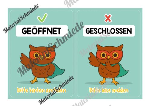 Pultkarten für die Eulenklasse (Arbeitsblatt 08)