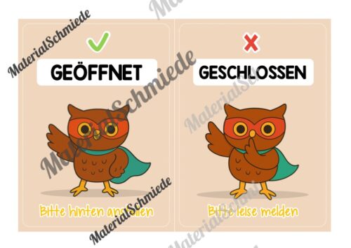 Pultkarten für die Eulenklasse (Arbeitsblatt 09)