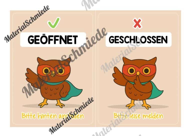 Pultkarten für die Eulenklasse (Arbeitsblatt 09)