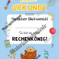 Rechenpass & Rechenurkunde für die Eulenklasse (Arbeitsblatt 06)