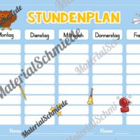 Stundenplan für die Eulenklasse (Arbeitsblatt 02)
