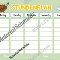 Stundenplan für die Eulenklasse (Arbeitsblatt 08)