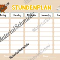 Stundenplan für die Eulenklasse (Arbeitsblatt 09)